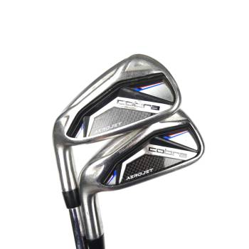 Left Handed Cobra Aerojet Irons / 5-GW / KBS S-Taper Lite Stiff Flex