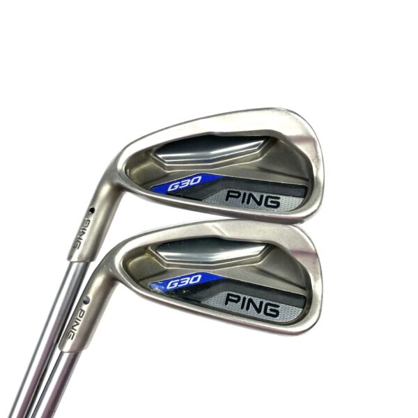 Left Handed Ping G30 Irons / 5-PW + UW / TFC 419 Senior Flex / Black Dot