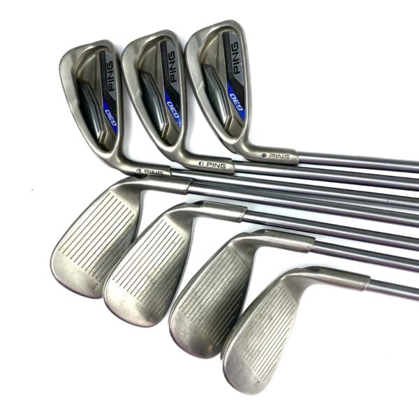 Left Handed Ping G30 Irons / 5-PW + UW / TFC 419 Senior Flex / Black Dot