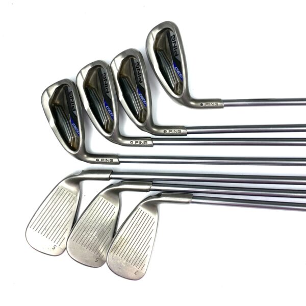 Left Handed Ping G30 Irons / 5-PW + UW / TFC 419 Senior Flex / Black Dot