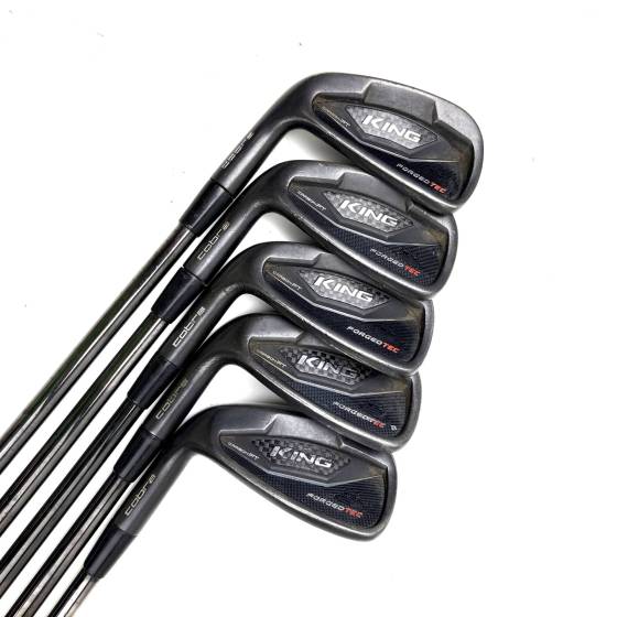 Left Handed Cobra King Forged Tec Black irons / 7-GW / KBS S Taper 130 X Stiff Flex