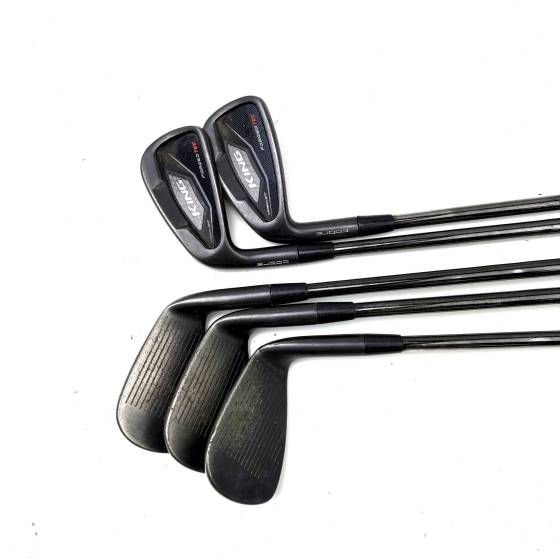 Left Handed Cobra King Forged Tec Black irons / 7-GW / KBS S Taper 130 X Stiff Flex