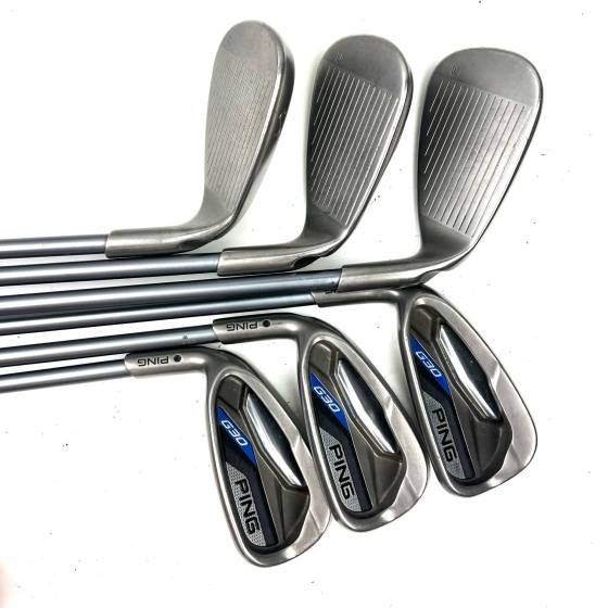 Left Handed Ping G30 Irons / 7-SW + UW / TFC 419 Senior Flex