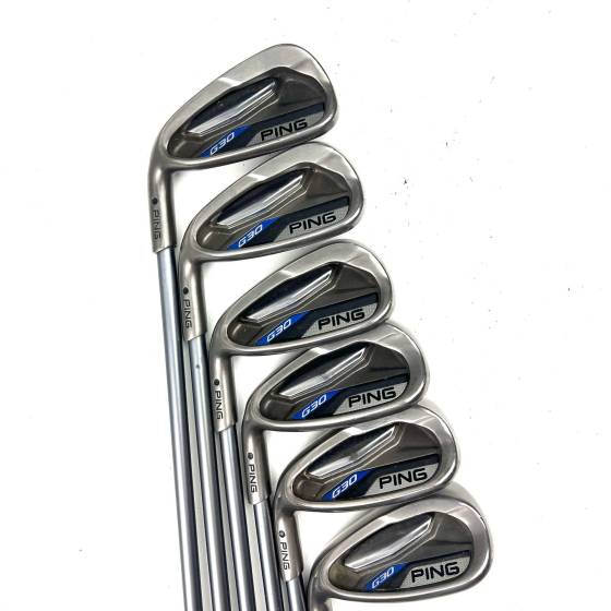 Left Handed Ping G30 Irons / 7-SW + UW / TFC 419 Senior Flex