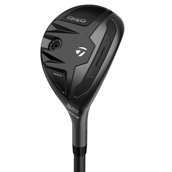 Used Taylormade Qi4D Hybrids rescue model head on transparent background